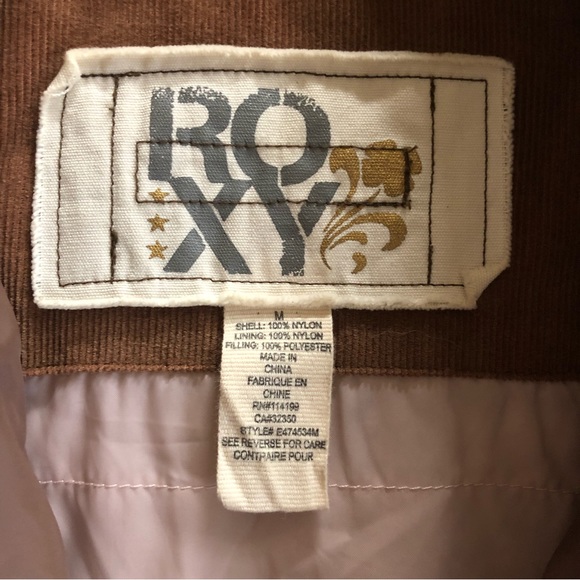 Roxy retro/vintage inspired button up jacket with corduroy & art nouveau graphic - Picture 11 of 15